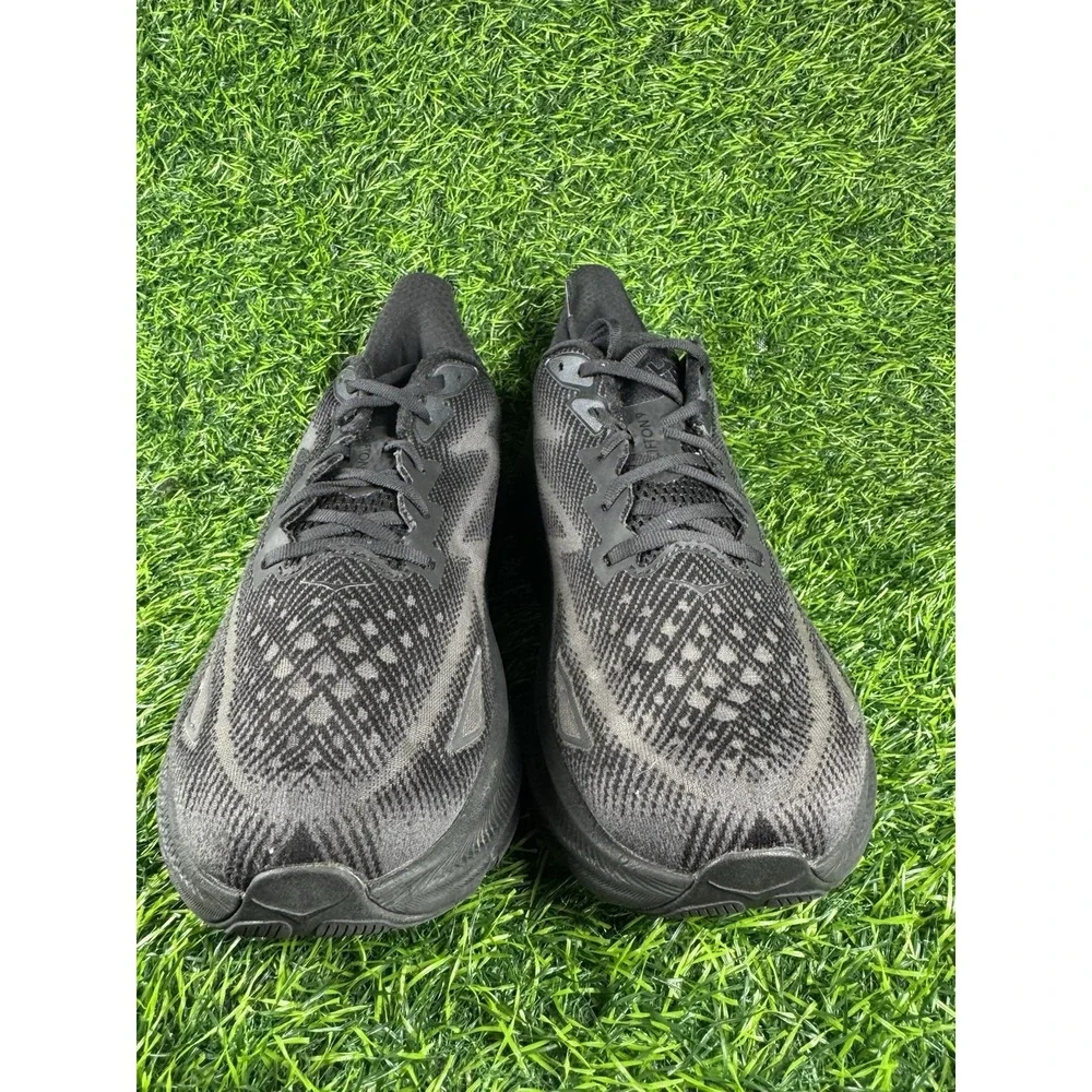 Hoka Clifton 9 Mens Running Shoes Triple Black Sneakers 1127895-BBLC Size 12.5 D